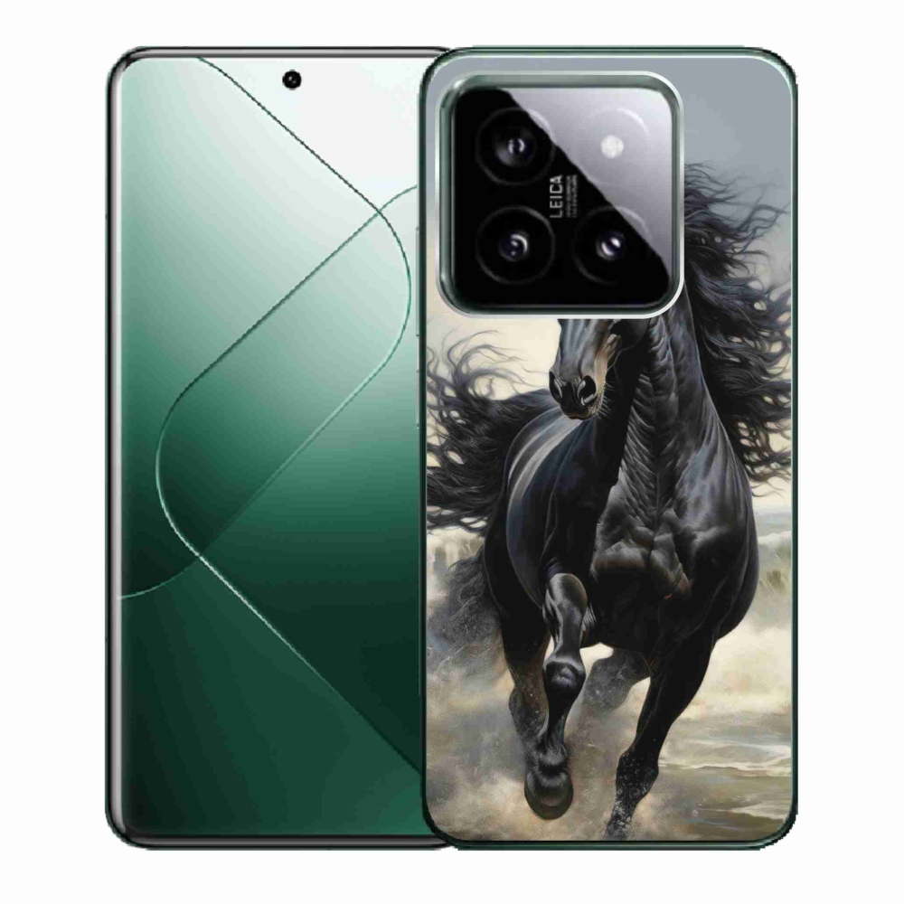 Gélový kryt mmCase na Xiaomi 14 - bežiaci čierny kôň
