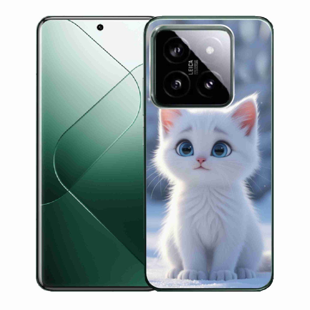 Gélový kryt mmCase na Xiaomi 14 - biele mačiatko 3