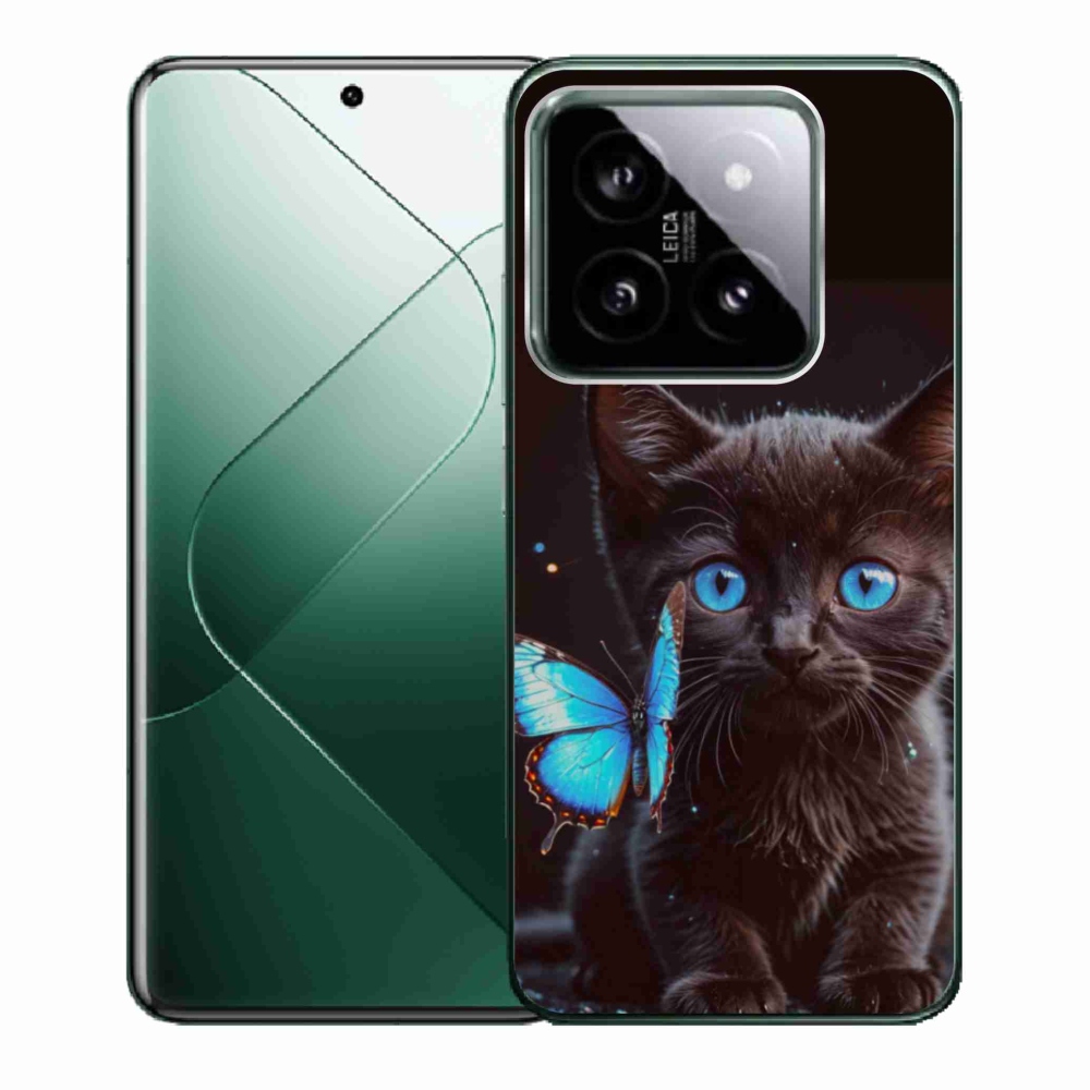 Gélový kryt mmCase na Xiaomi 14 - čierne mačiatko 3