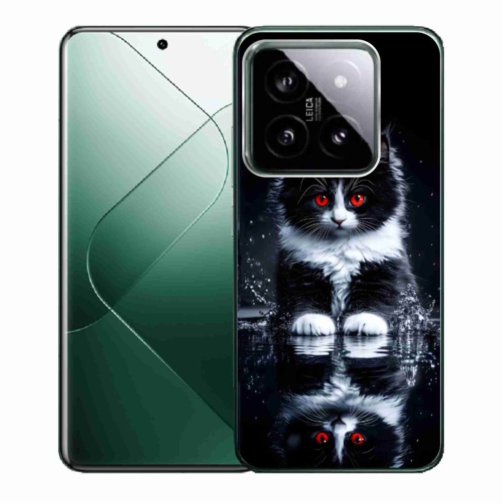 Gélový kryt mmCase na Xiaomi 14 - čiernobiele mačiatko