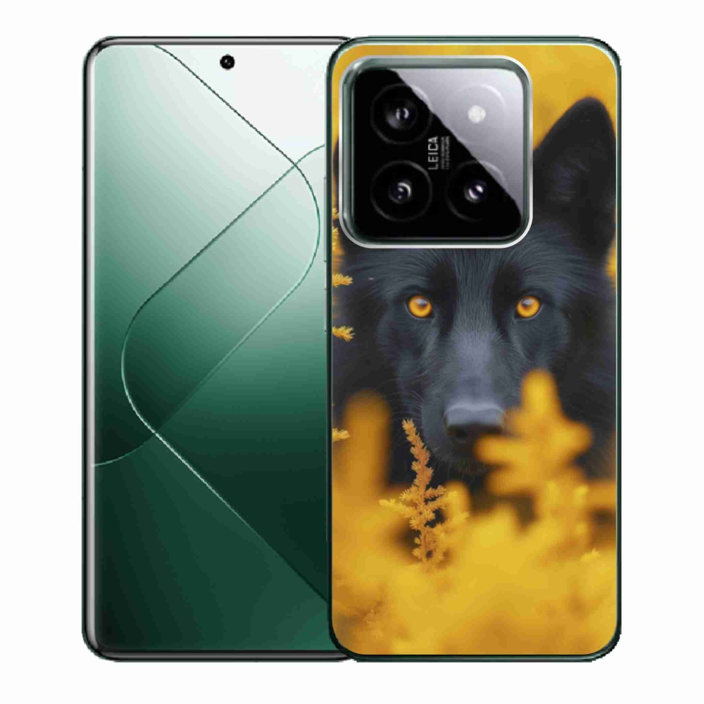 Gélový kryt mmCase na Xiaomi 14 - čierny vlk 2