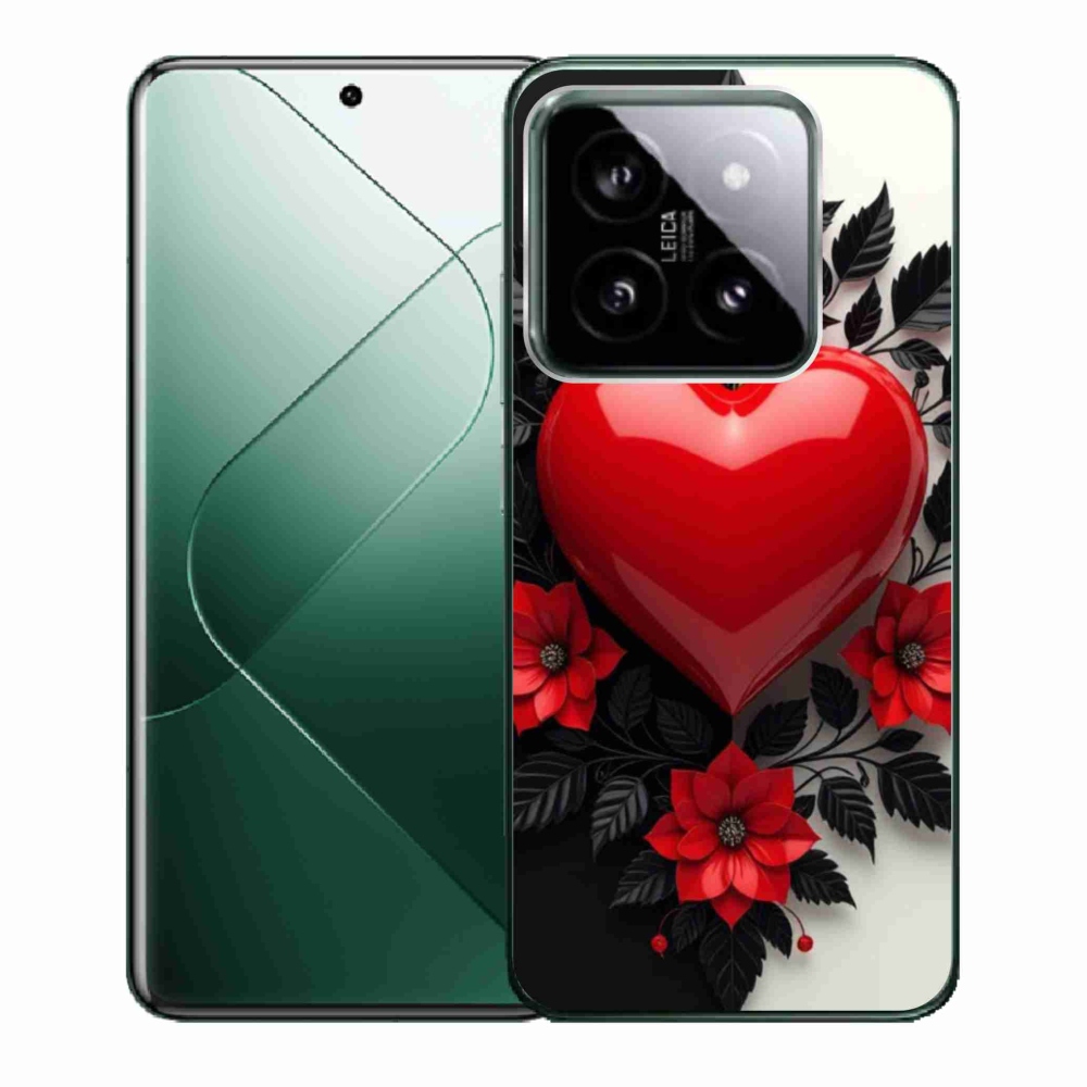 Gélový kryt mmCase na Xiaomi 14 - červené srdce