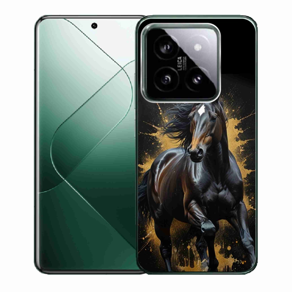 Gélový kryt mmCase na Xiaomi 14 - elegantný čierny žrebec