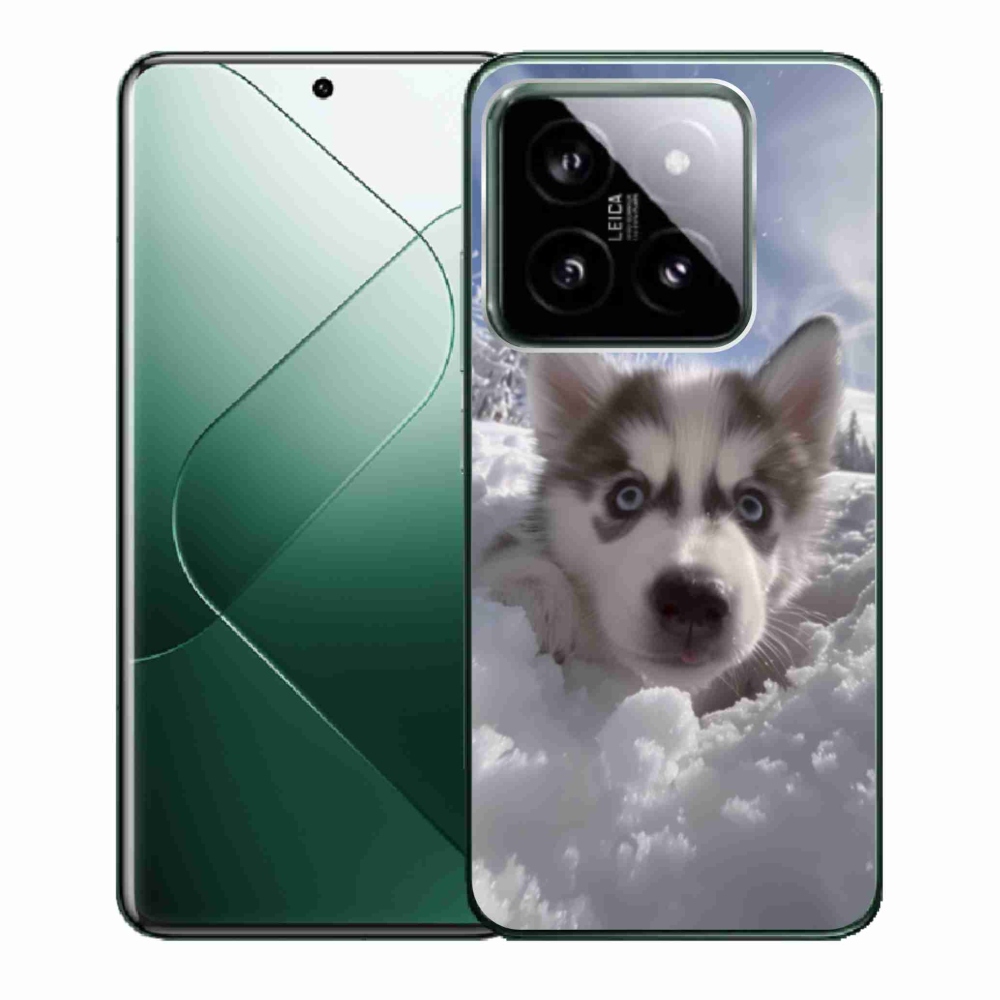 Gélový kryt mmCase na Xiaomi 14 - husky v snehu