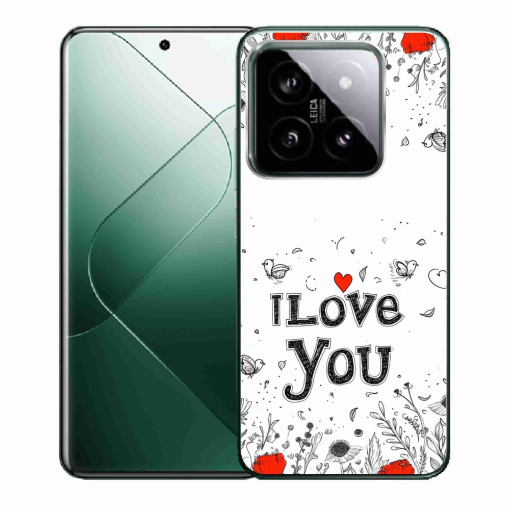 Gélový kryt mmCase na Xiaomi 14 - I love you biele pozadie