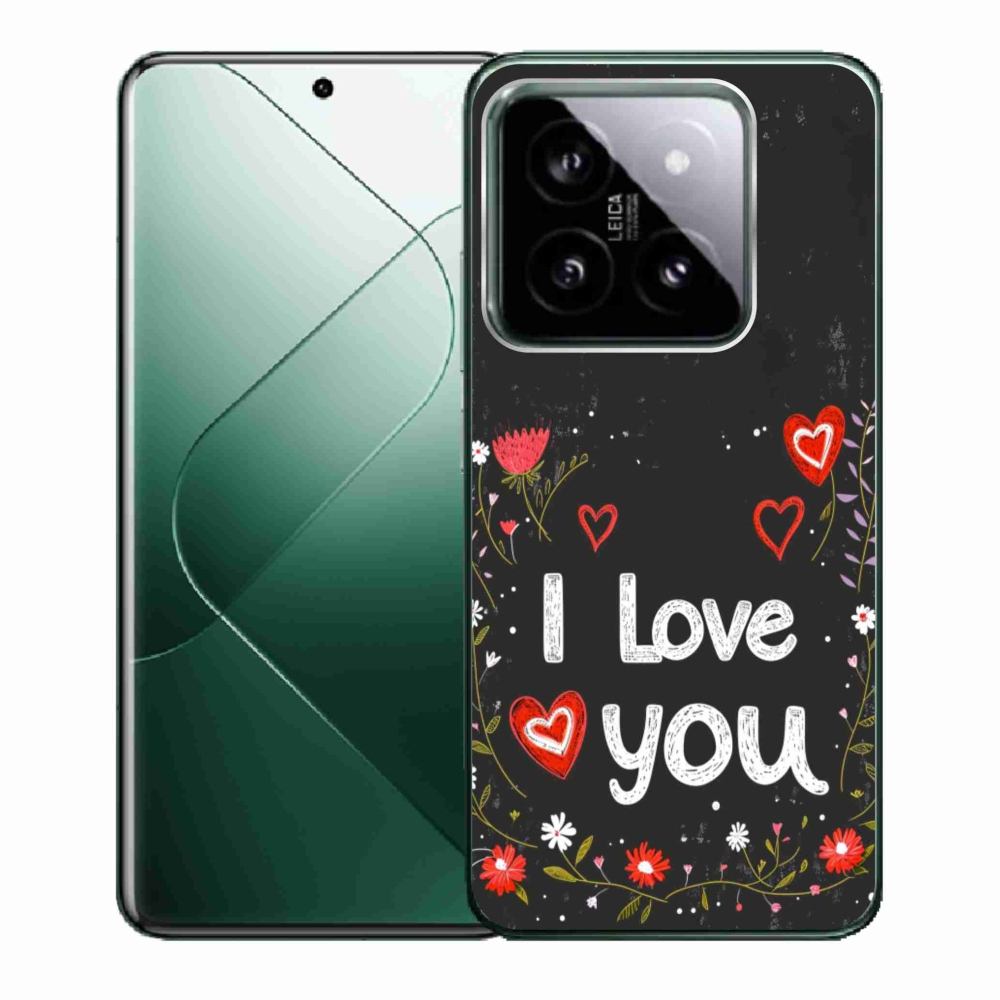 Gélový kryt mmCase na Xiaomi 14 - I love you čierne pozadie
