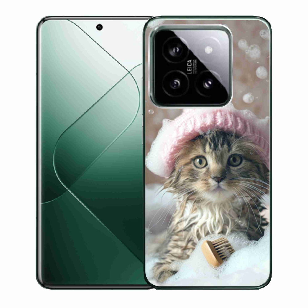 Gélový kryt mmCase na Xiaomi 14 - mačiatko a kúpeľ