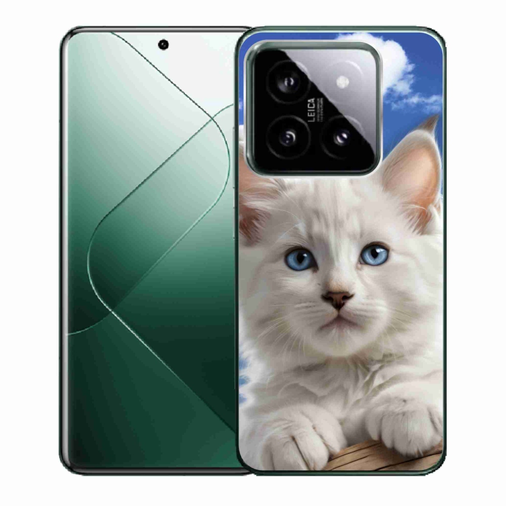 Gélový kryt mmCase na Xiaomi 14 - mačiatko a oblaky