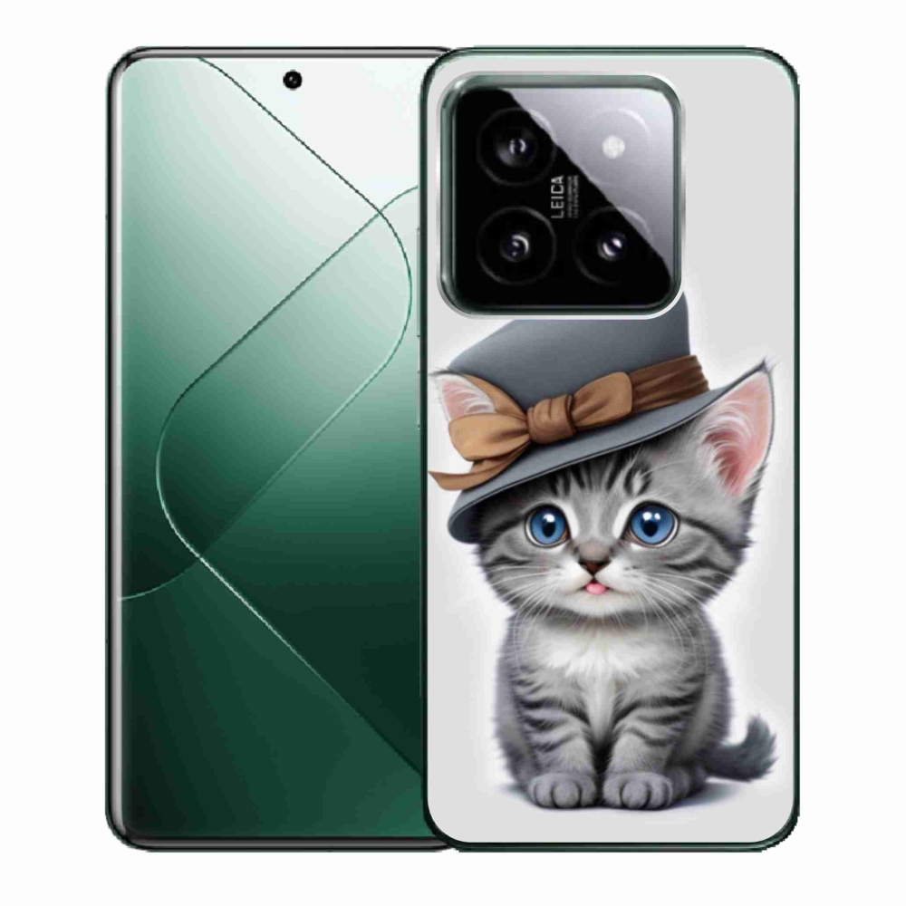 Gélový kryt mmCase na Xiaomi 14 - mačiatko s klobúkom