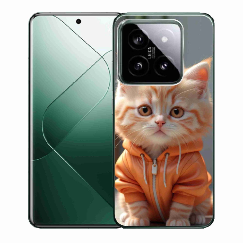 Gélový kryt mmCase na Xiaomi 14 - mačiatko v mikine