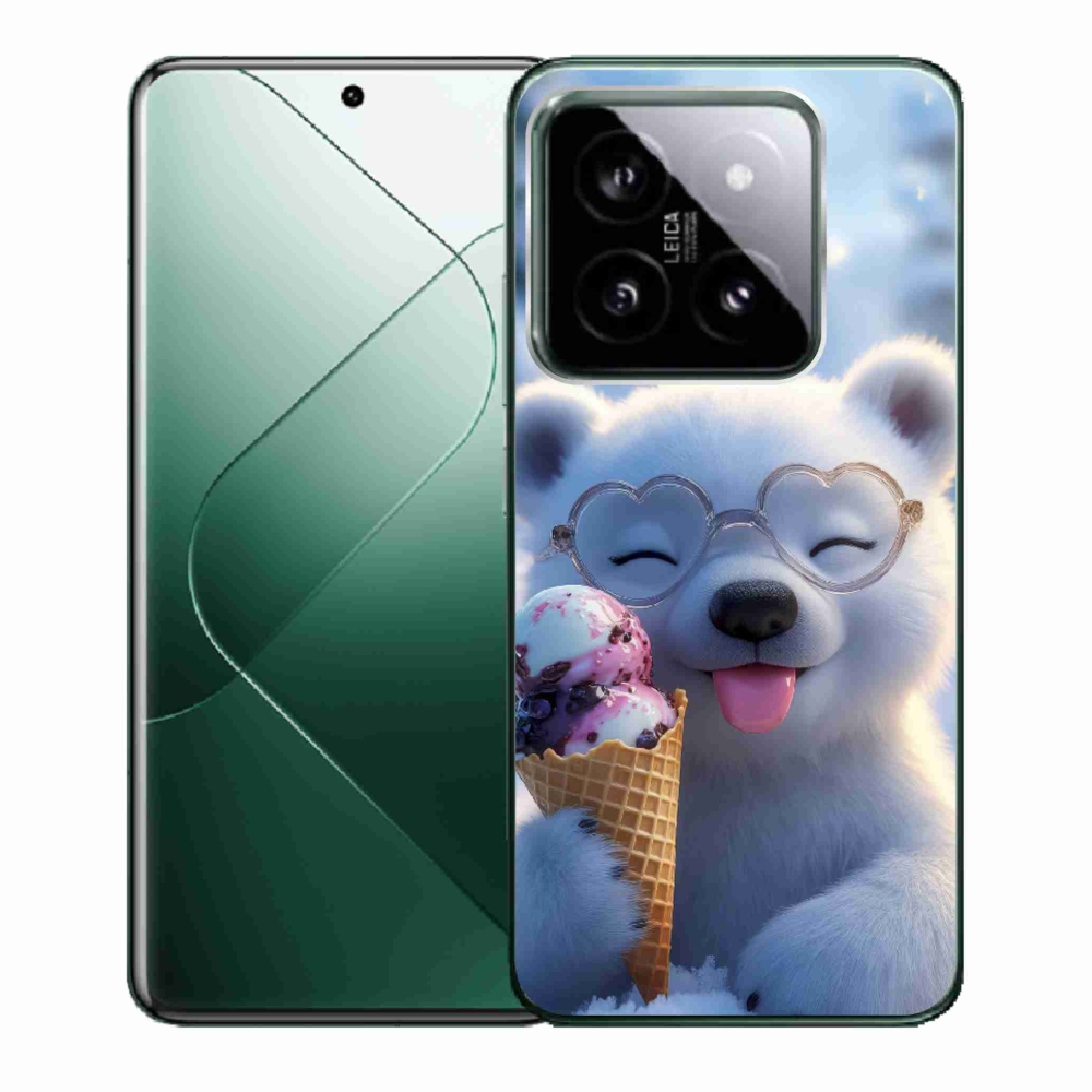 Gélový kryt mmCase na Xiaomi 14 - medvedík so zmrzlinou