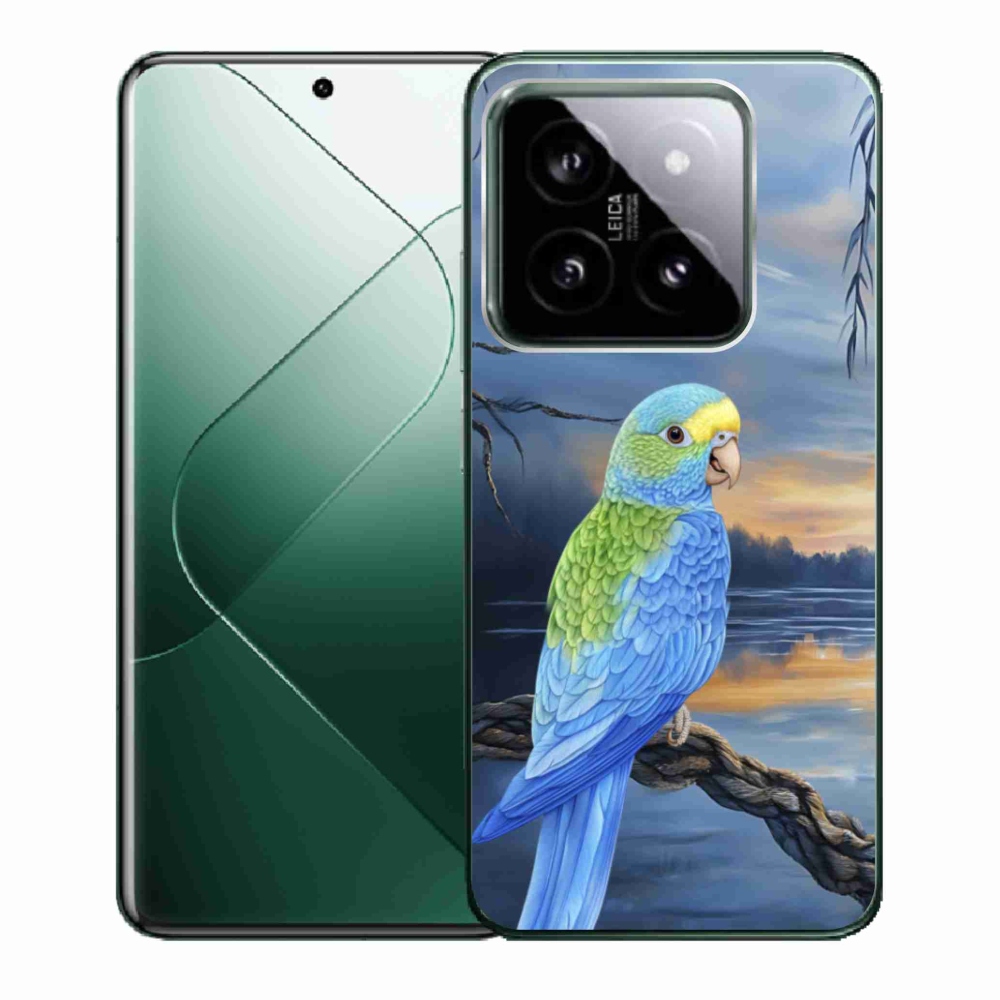 Gélový kryt mmCase na Xiaomi 14 - modrý papagáj