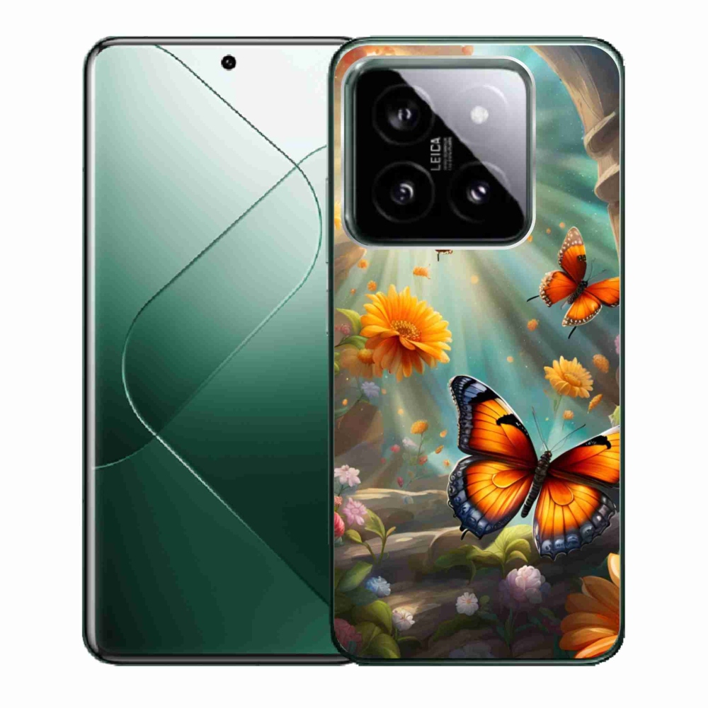 Gélový kryt mmCase na Xiaomi 14 - motýlia záhrada 2
