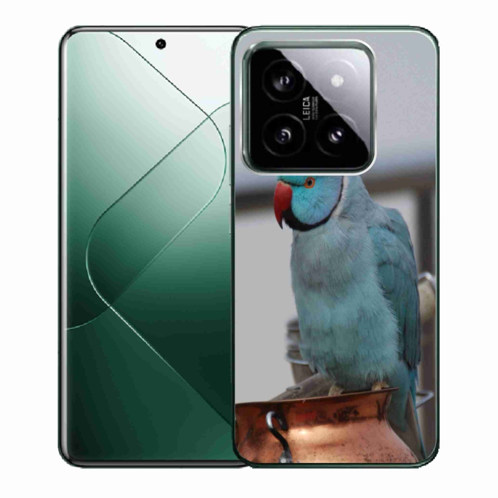 Gélový kryt mmCase na Xiaomi 14 - papagáj Alexandr modrý