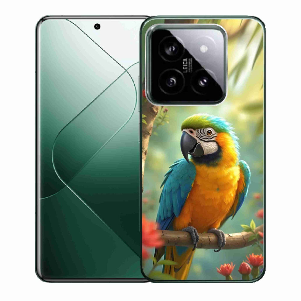 Gélový kryt mmCase na Xiaomi 14 - papagáj ara modrožltá