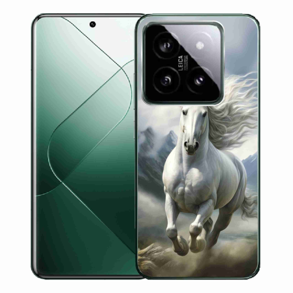 Gélový kryt mmCase na Xiaomi 14 Pro - bežiaci biely kôň 3