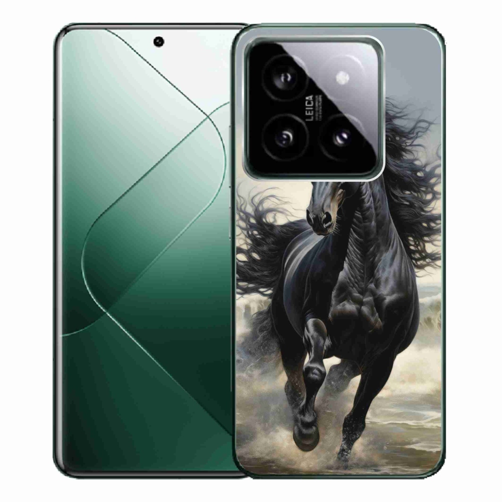 Gélový kryt mmCase na Xiaomi 14 Pro - bežiaci čierny kôň