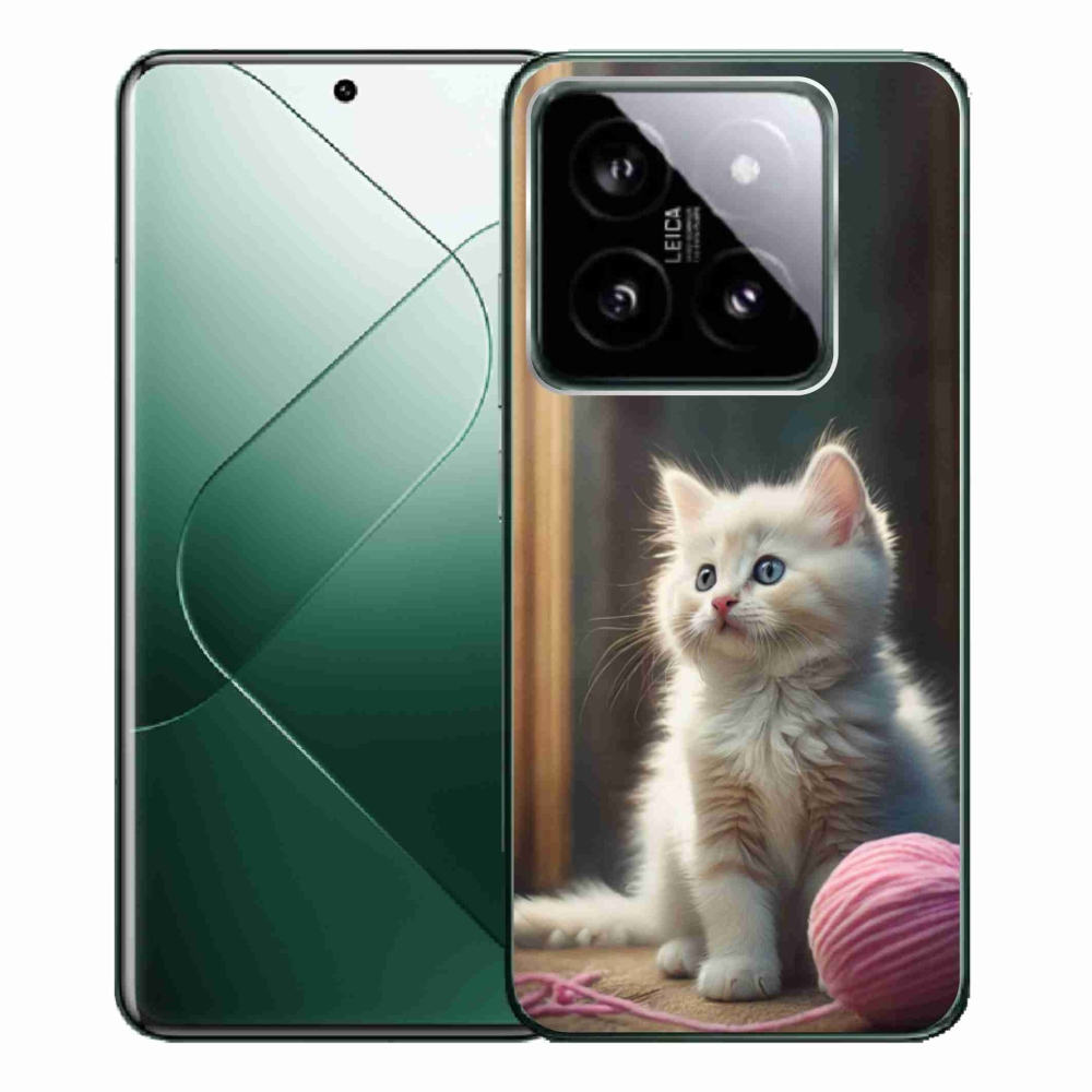 Gélový kryt mmCase na Xiaomi 14 Pro - biele mačiatko 2