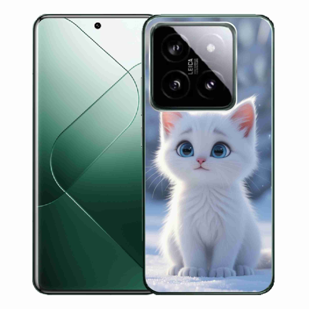 Gélový kryt mmCase na Xiaomi 14 Pro - biele mačiatko 3
