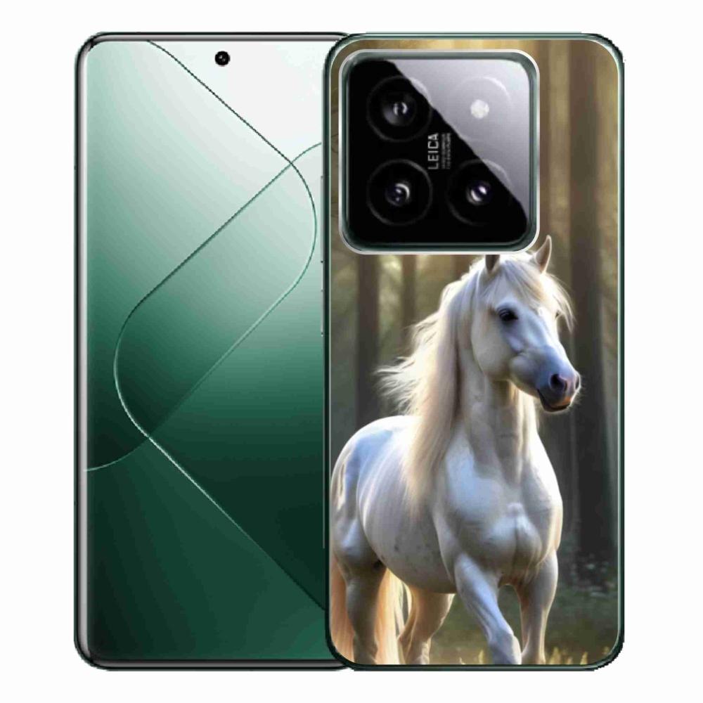 Gélový kryt mmCase na Xiaomi 14 Pro - biely kôň 3