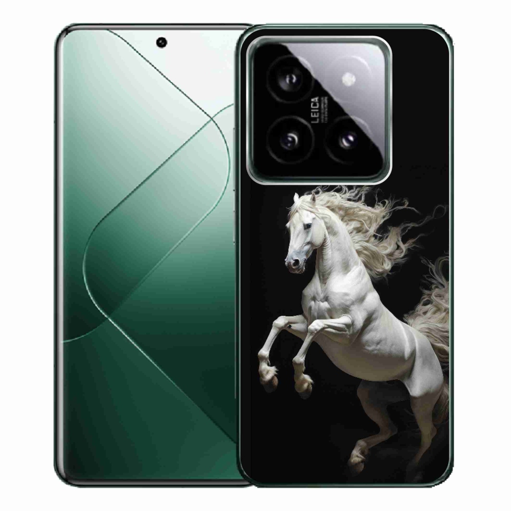 Gélový kryt mmCase na Xiaomi 14 Pro - biely kôň 4