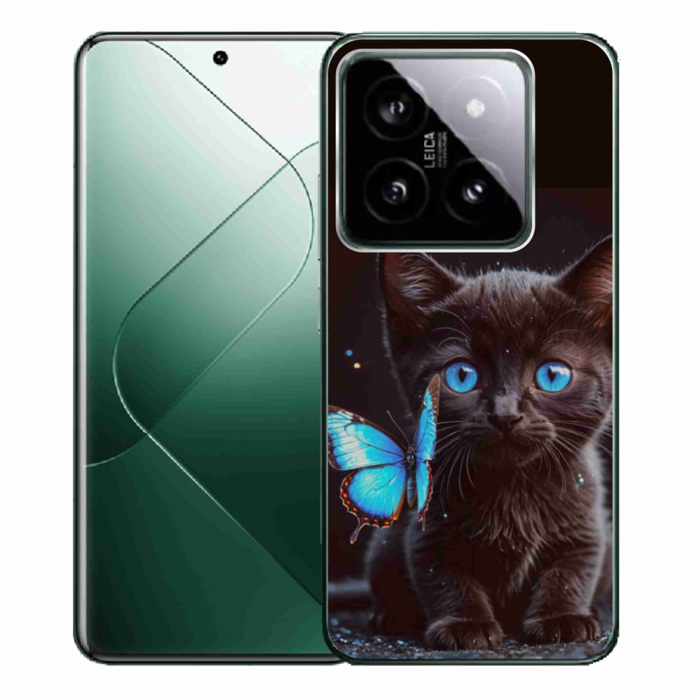 Gélový kryt mmCase na Xiaomi 14 Pro - čierne mačiatko 3