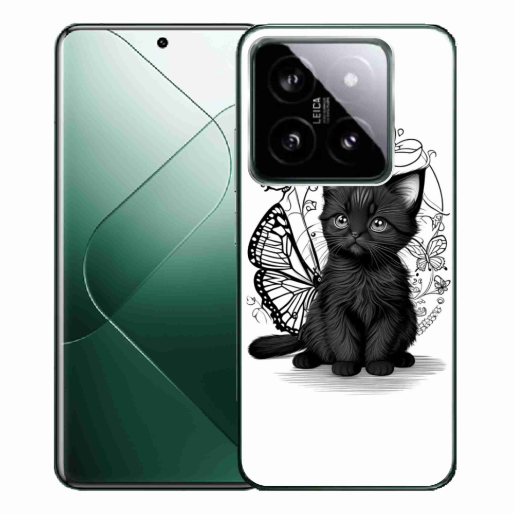 Gélový kryt mmCase na Xiaomi 14 Pro - čierne mačiatko