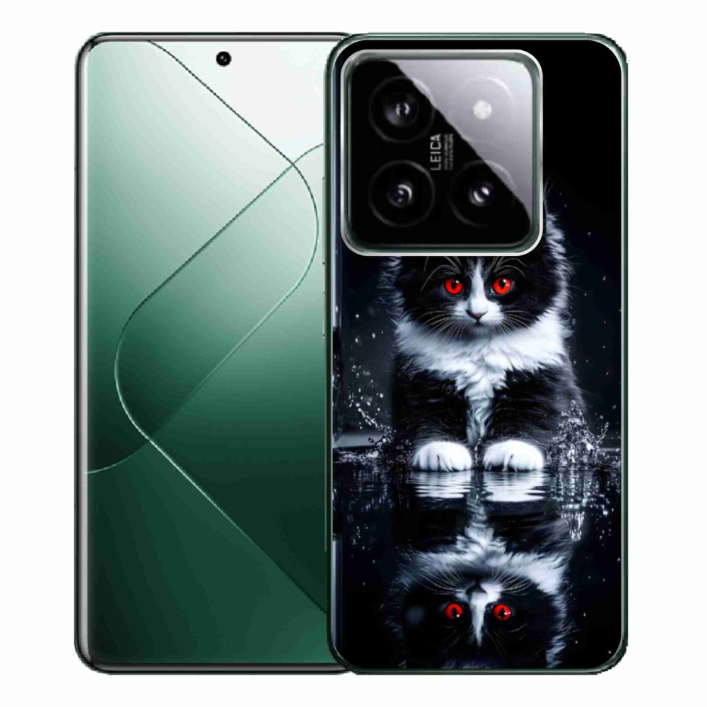 Gélový kryt mmCase na Xiaomi 14 Pro - čiernobiele mačiatko