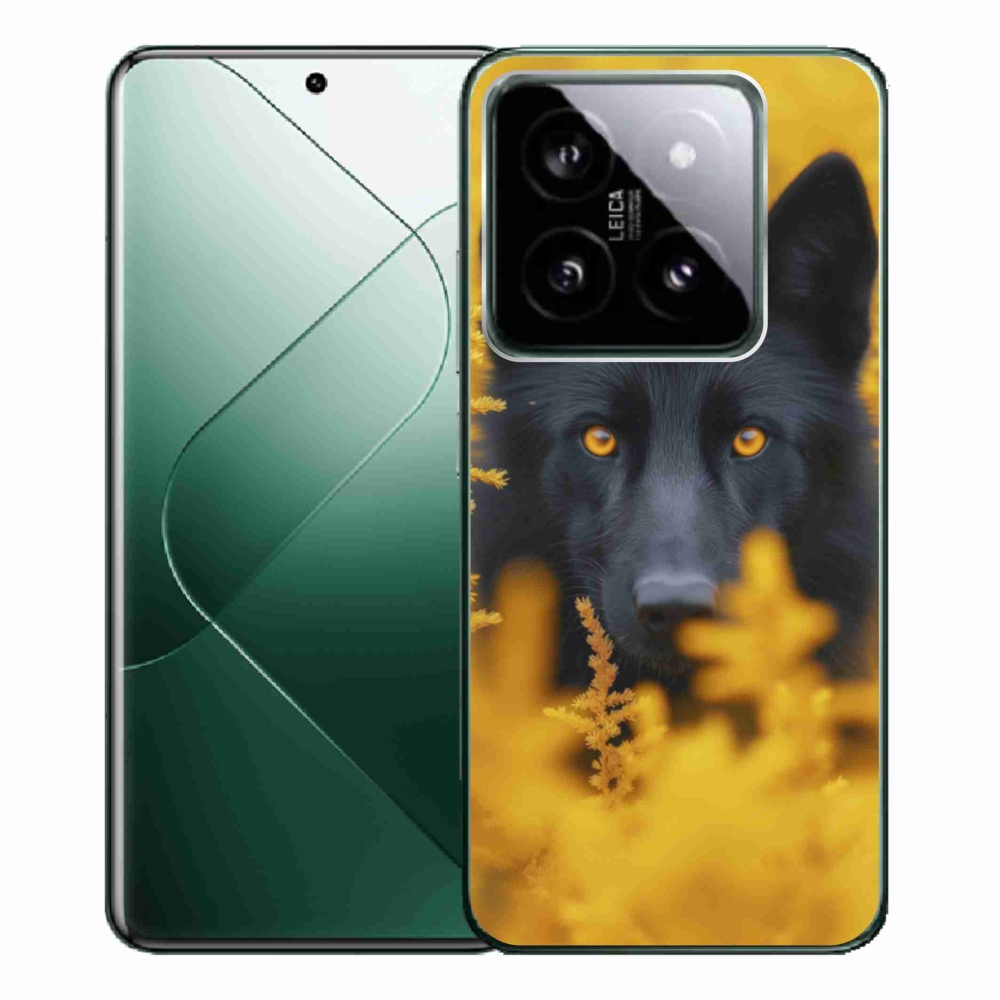 Gélový kryt mmCase na Xiaomi 14 Pro - čierny vlk 2