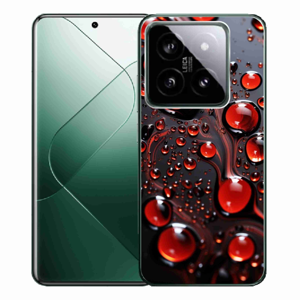 Gélový kryt mmCase na Xiaomi 14 Pro - červené kvapky 2