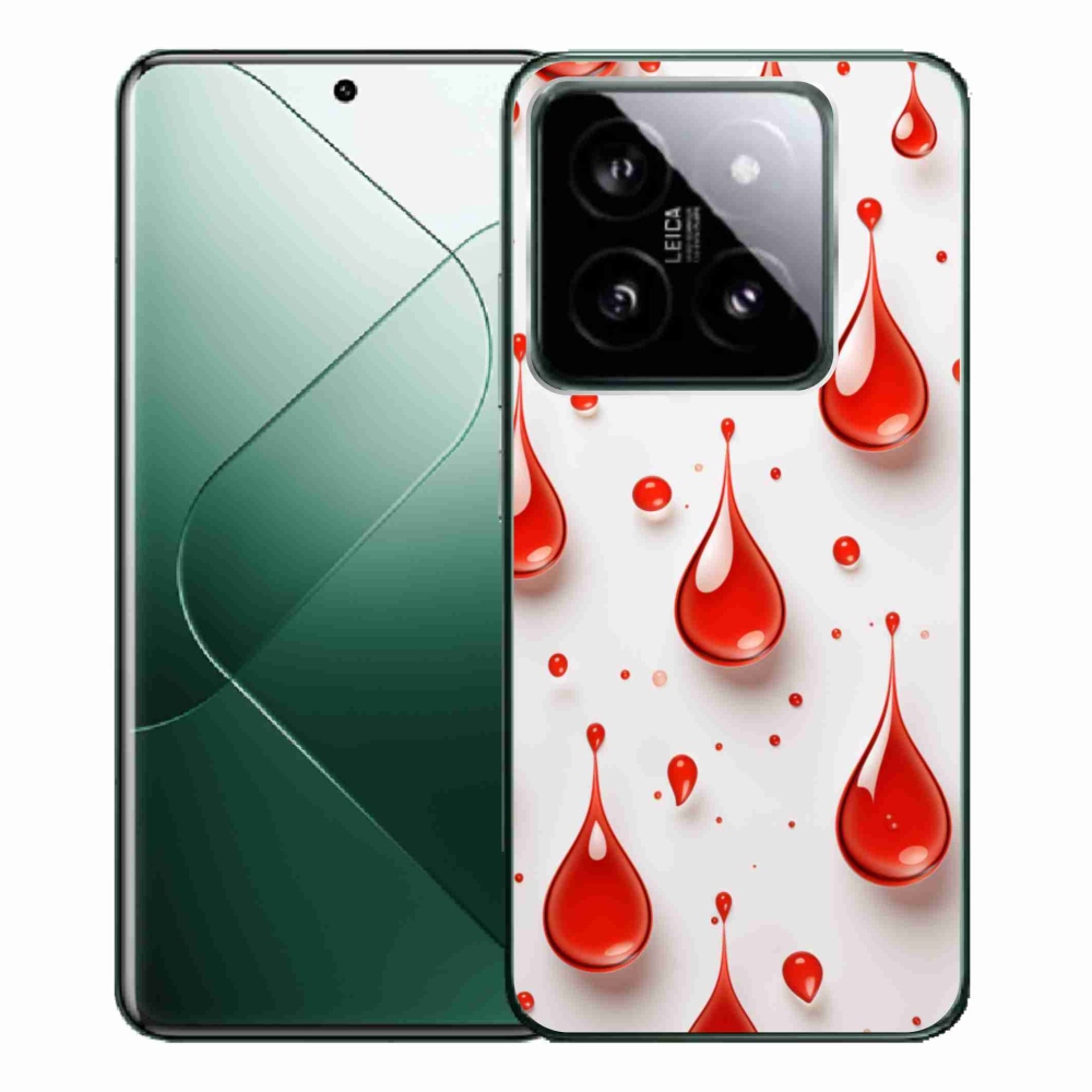 Gélový kryt mmCase na Xiaomi 14 Pro - červené kvapky