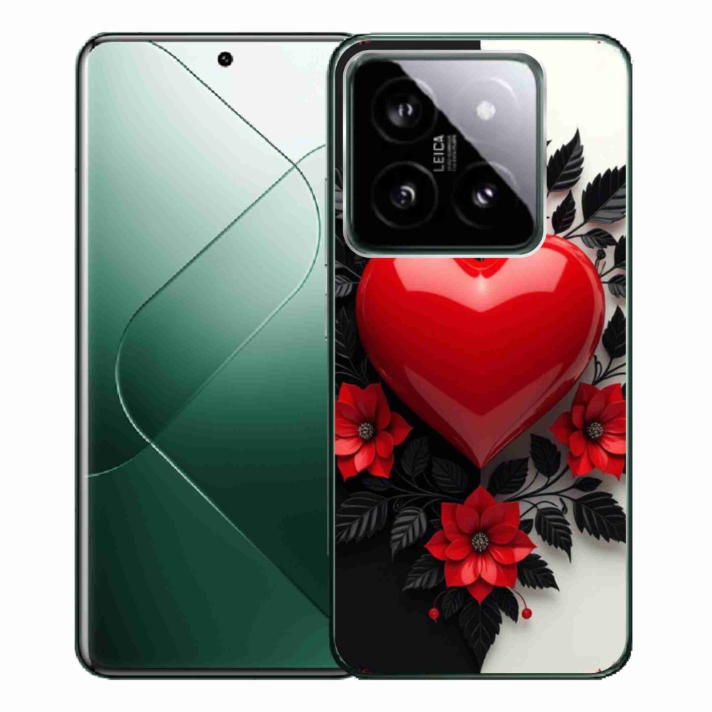 Gélový kryt mmCase na Xiaomi 14 Pro - červené srdce
