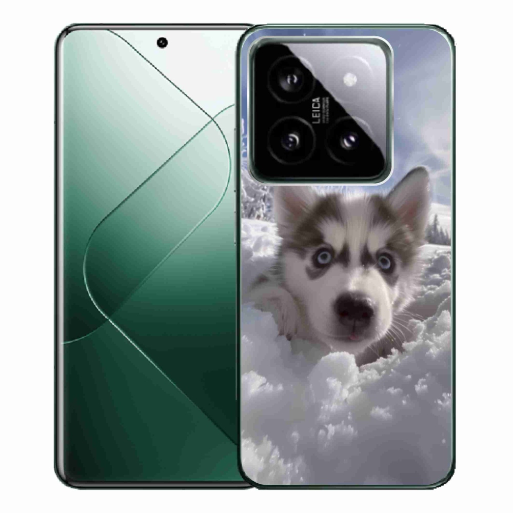 Gélový kryt mmCase na Xiaomi 14 Pro - husky v snehu