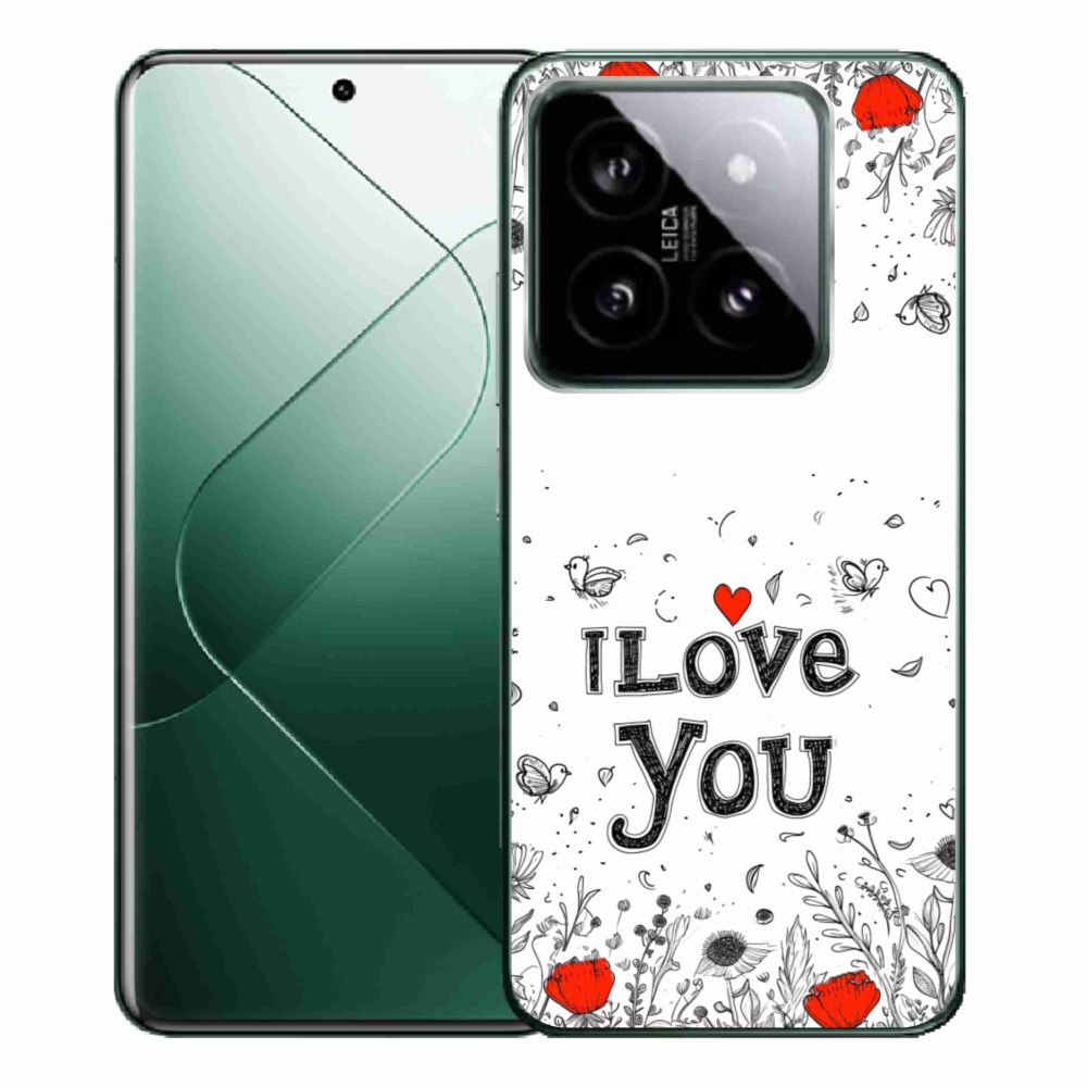 Gélový kryt mmCase na Xiaomi 14 Pro - I love you biele pozadie