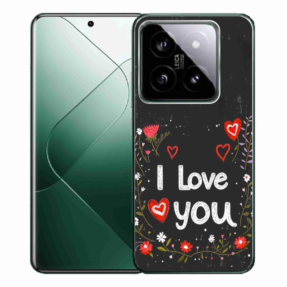 Gélový kryt mmCase na Xiaomi 14 Pro - I love you čierne pozadie