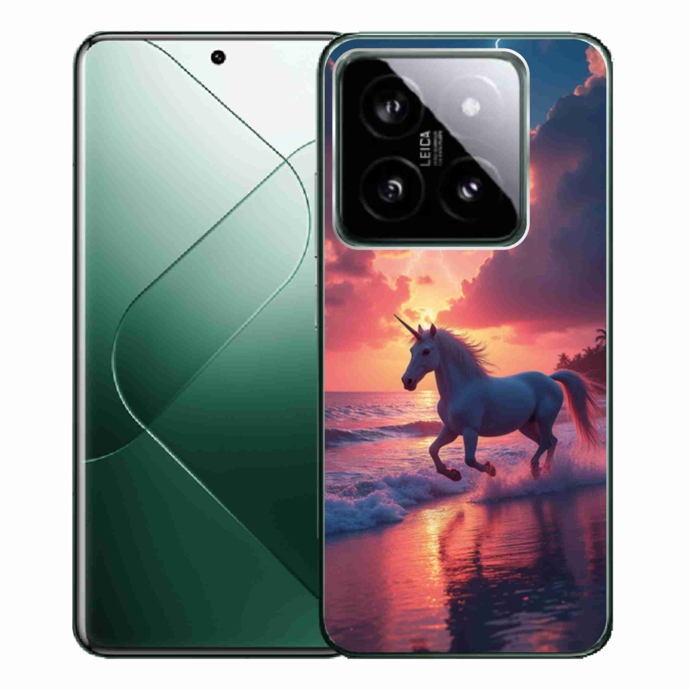 Gélový kryt mmCase na Xiaomi 14 Pro - jednorožec na pláži