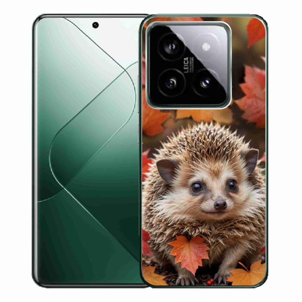 Gélový kryt mmCase na Xiaomi 14 Pro - ježko v lístí