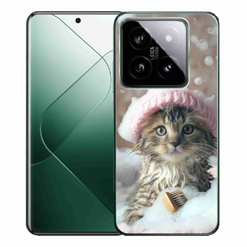 Gélový kryt mmCase na Xiaomi 14 Pro - mačiatko a kúpeľ