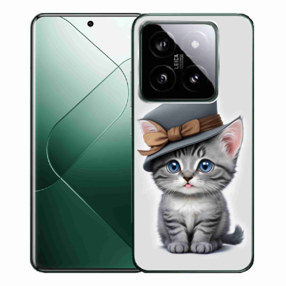 Gélový kryt mmCase na Xiaomi 14 Pro - mačiatko s klobúkom