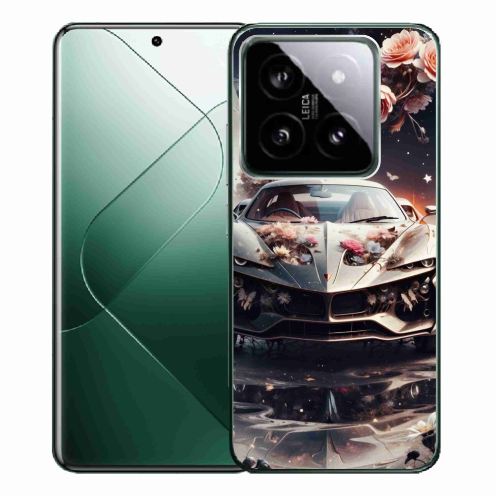 Gélový kryt mmCase na Xiaomi 14 Pro - kvetinový športový automobil