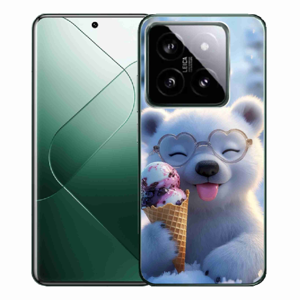 Gélový kryt mmCase na Xiaomi 14 Pro - medvedík so zmrzlinou