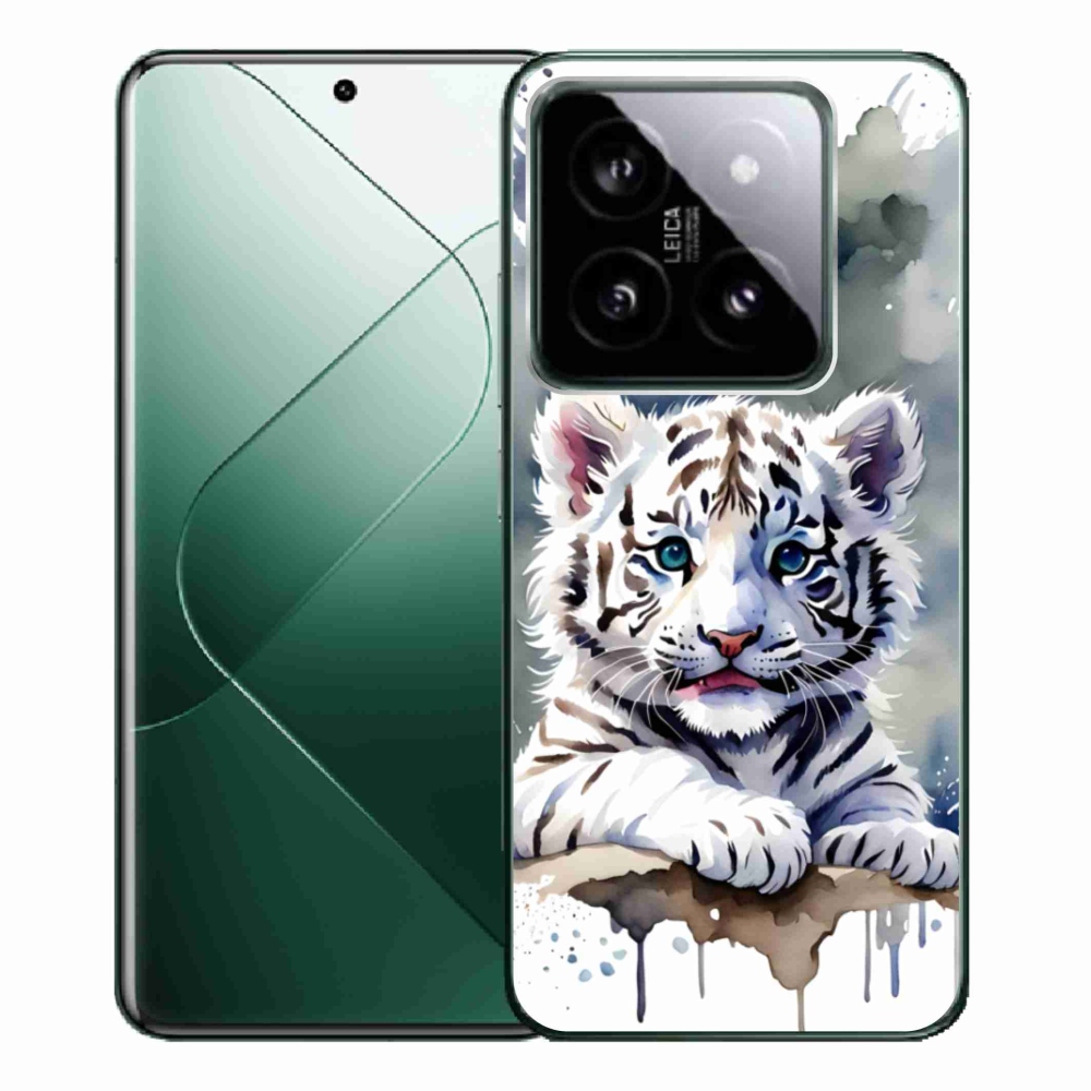 Gélový kryt mmCase na Xiaomi 14 Pro - mláďa bieleho tigra