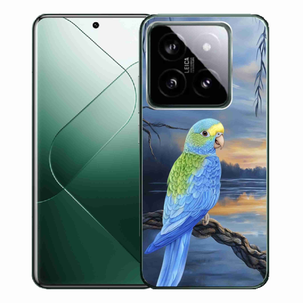 Gélový kryt mmCase na Xiaomi 14 Pro - modrý papagáj