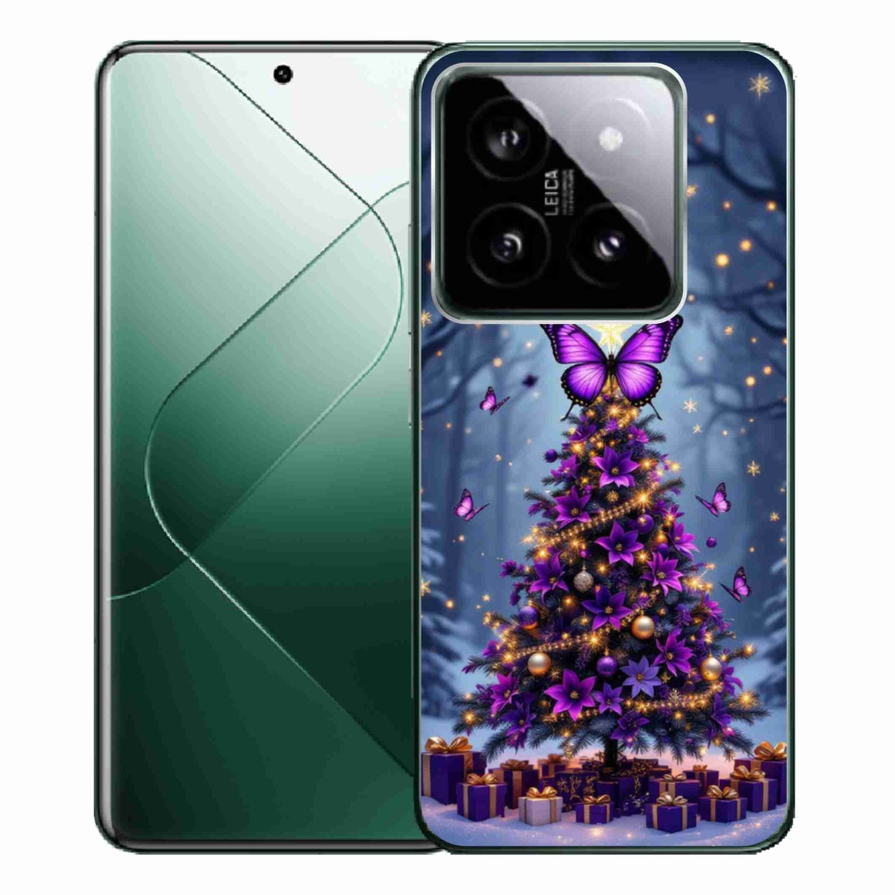 Gélový kryt mmCase na Xiaomi 14 Pro - motýlí vianočný stromček