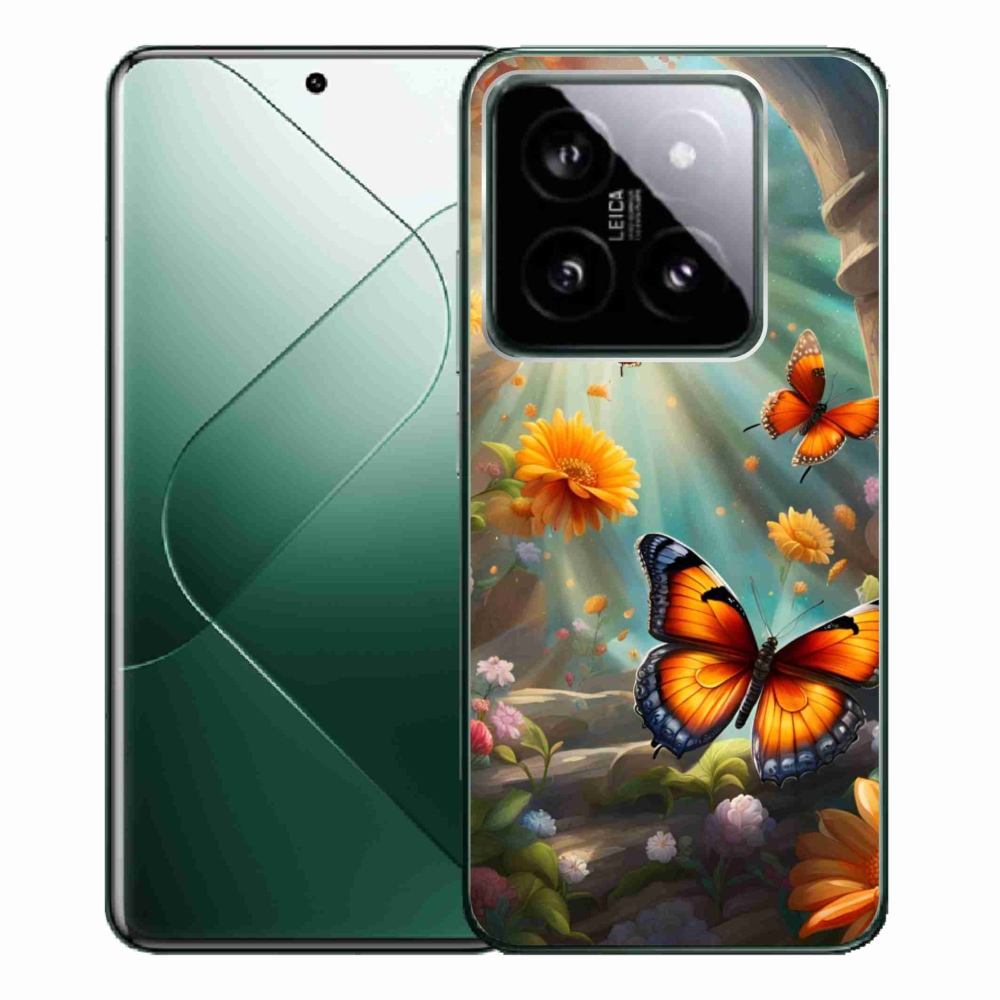 Gélový kryt mmCase na Xiaomi 14 Pro - motýlia záhrada 2