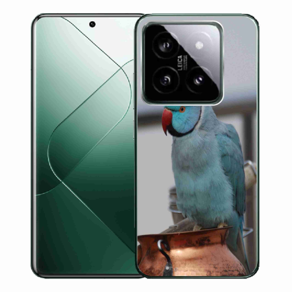 Gélový kryt mmCase na Xiaomi 14 Pro - papagáj Alexandr modrý