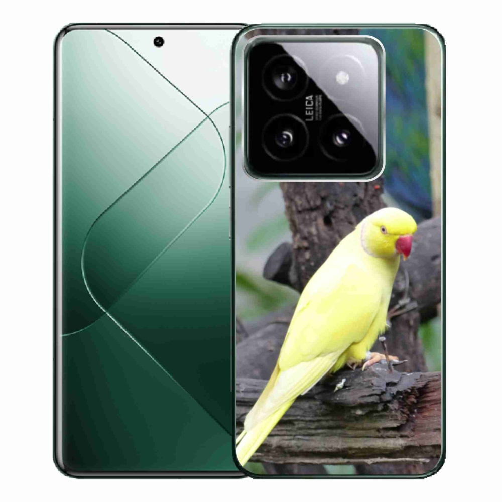 Gélový kryt mmCase na Xiaomi 14 Pro - papagáj alexander žltý