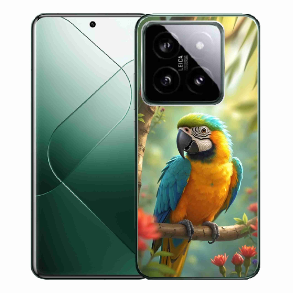 Gélový kryt mmCase na Xiaomi 14 Pro - papagáj ara modrožltá