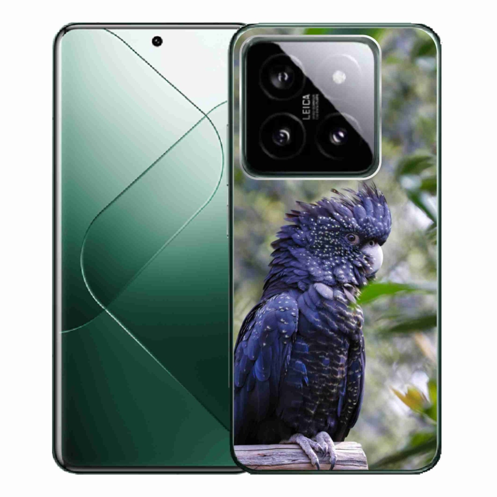 Gélový kryt mmCase na Xiaomi 14 Pro - papagáj kakadu čierny