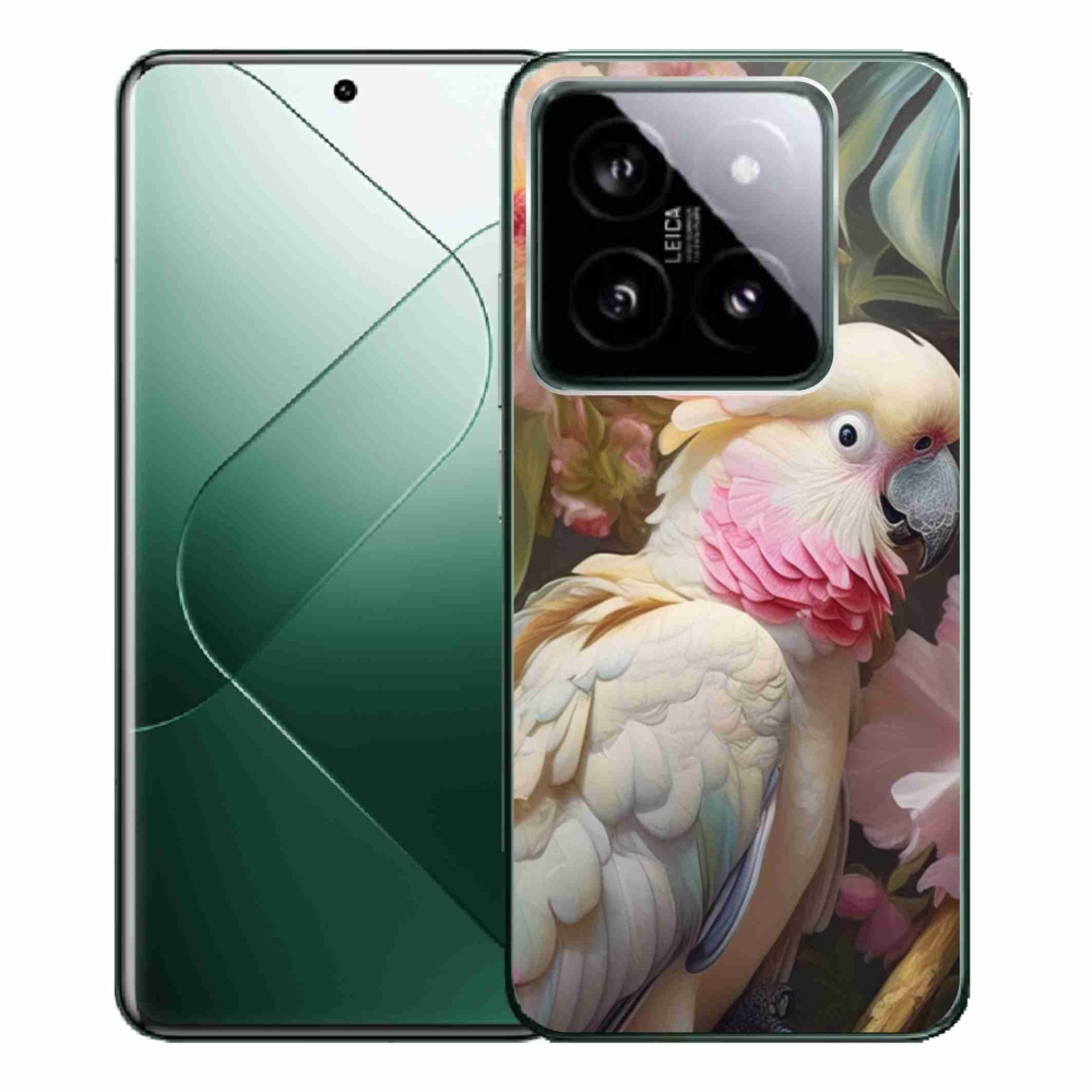 Gélový kryt mmCase na Xiaomi 14 Pro - papagáj kakadu ružový 2